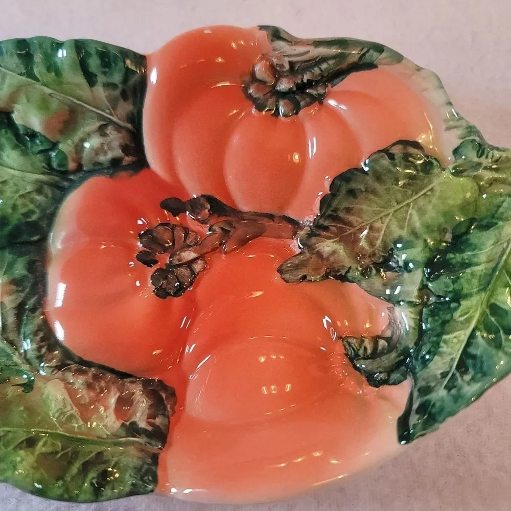 0801. 1945~1950s~ Italian Vintage~ Majorka Hand Crafted 😍 ~  Ceramic 🍅Glazd